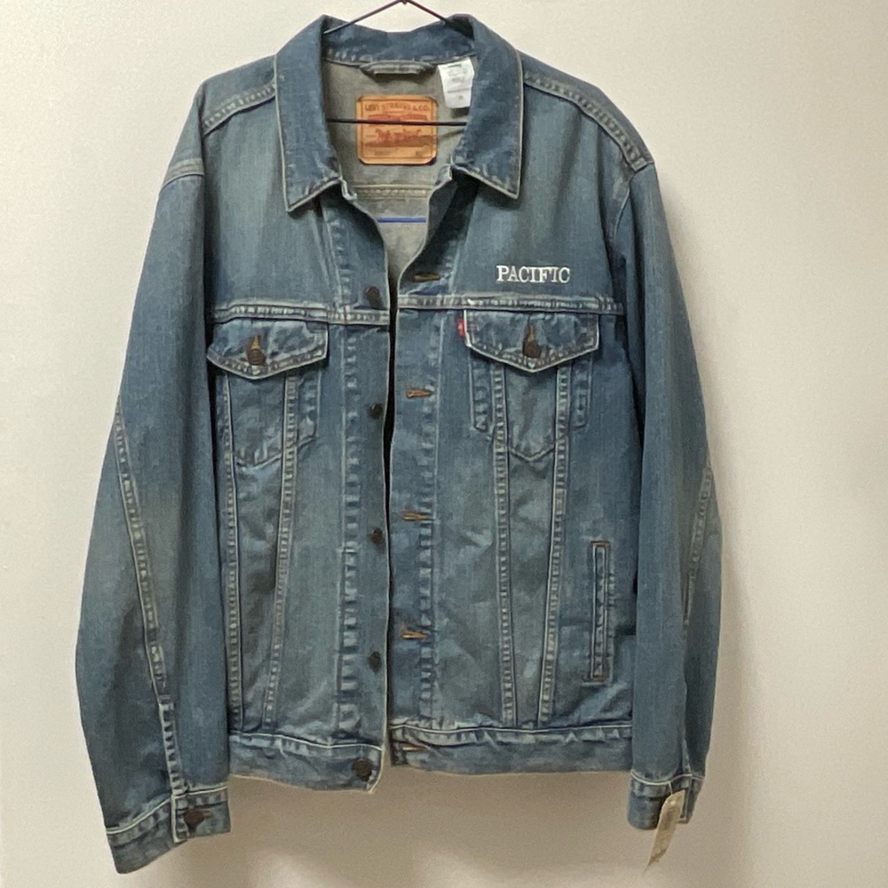 Levi Strauss & Co. Embroidered Puerto Rican Flag/Pacific Trucker Jean Jacket! - Picture 15 of 15